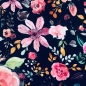 Preview: Jersey | Aquarell Blumen | digital marineblau
